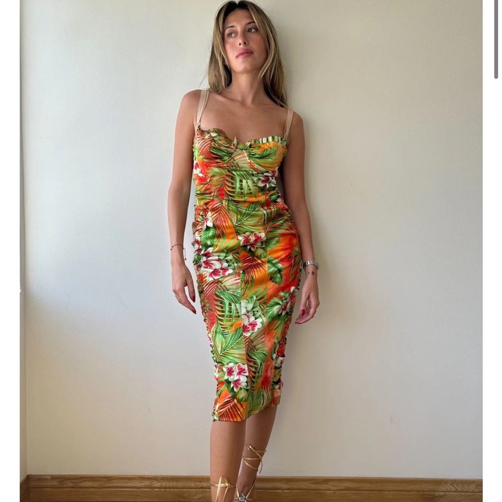 RARE VINTAGE DOLCE & GABBANA Tropical Floral Print Dress